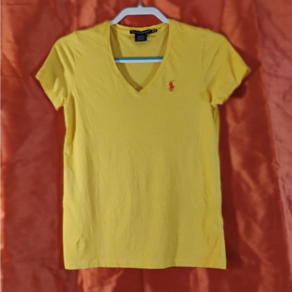 Ralph Lauren Yellow Short Sleeve V-Neck Tee